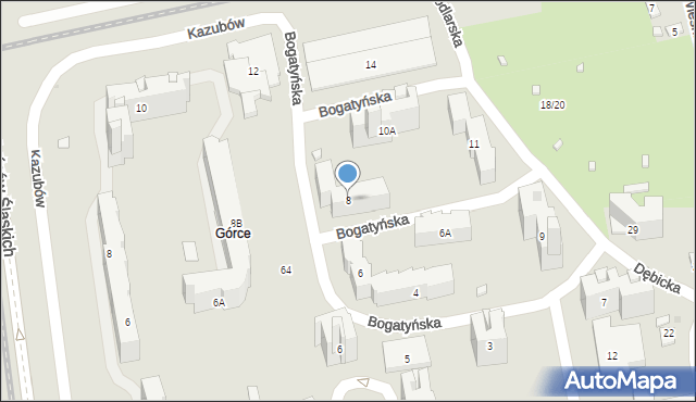 Warszawa, Bogatyńska, 8, mapa Warszawy