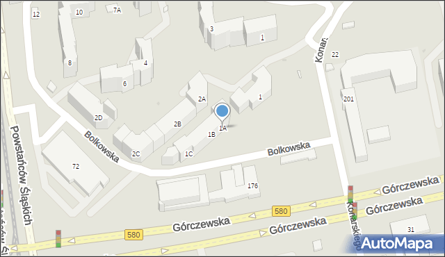 Warszawa, Bolkowska, 1A, mapa Warszawy