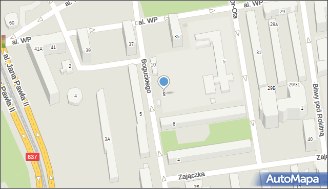 Warszawa, Boguckiego Teofila, ks., 8, mapa Warszawy