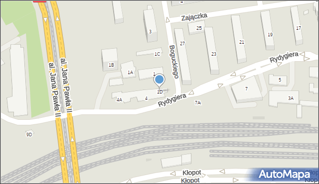 Warszawa, Boguckiego Teofila, ks., 1D, mapa Warszawy