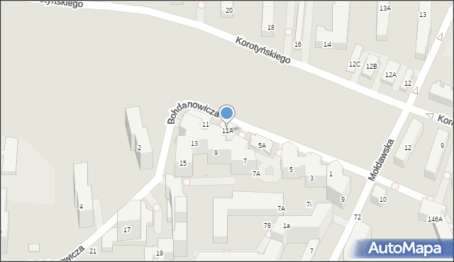 Warszawa, Bohdanowicza Karola, 11A, mapa Warszawy