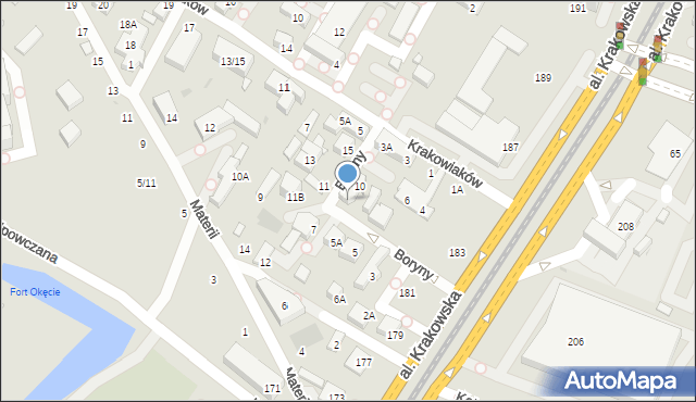 Warszawa, Boryny, 8, mapa Warszawy