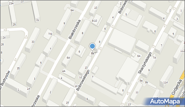 Warszawa, Bobrowskiego Stefana, 8a, mapa Warszawy