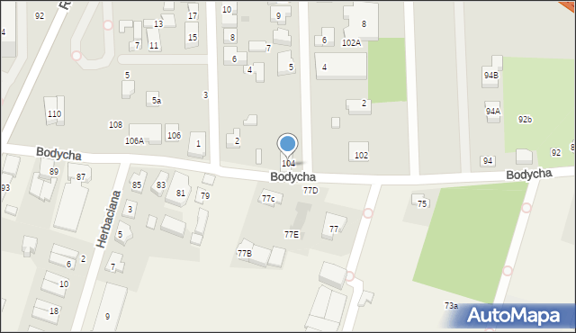 Warszawa, Bodycha Stanisława, 104, mapa Warszawy