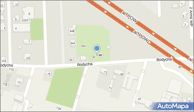 Warszawa, Bodycha Stanisława, 90, mapa Warszawy