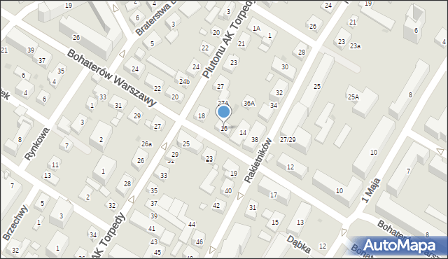 Warszawa, Bohaterów Warszawy, 16, mapa Warszawy