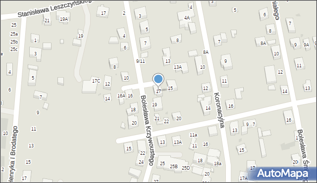 Warszawa, Bolesława Krzywoustego, 17, mapa Warszawy