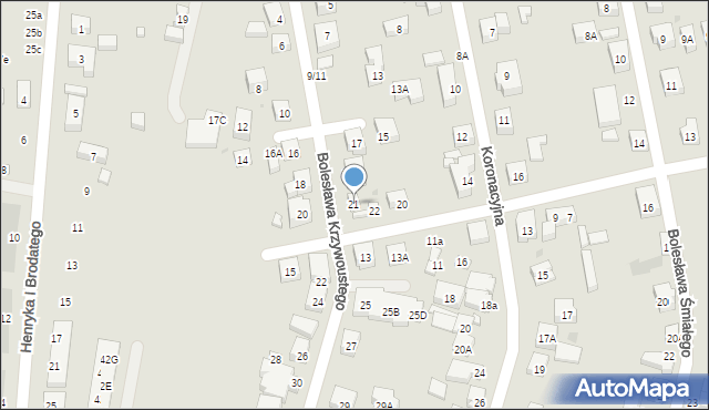 Warszawa, Bolesława Krzywoustego, 21, mapa Warszawy