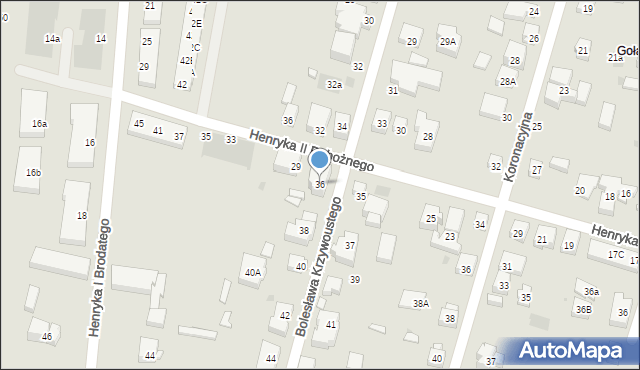 Warszawa, Bolesława Krzywoustego, 36, mapa Warszawy