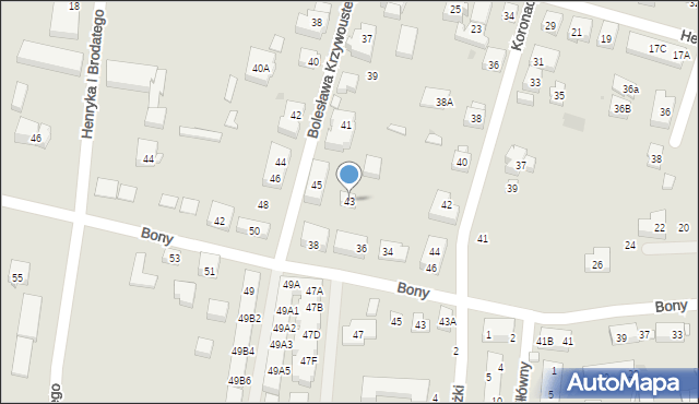Warszawa, Bolesława Krzywoustego, 43, mapa Warszawy