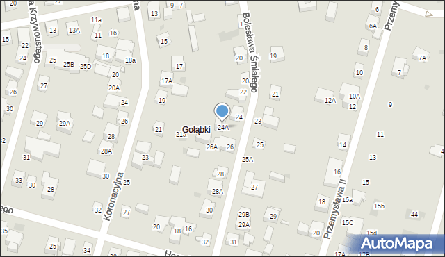 Warszawa, Bolesława Śmiałego, 24A, mapa Warszawy