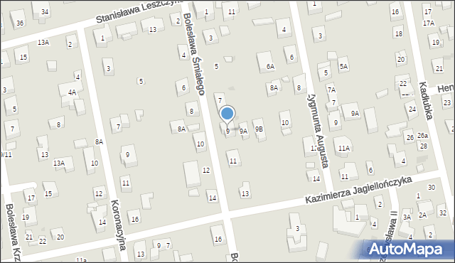 Warszawa, Bolesława Śmiałego, 9, mapa Warszawy