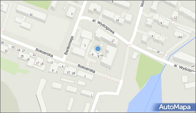 Warszawa, Bokserska, 4, mapa Warszawy