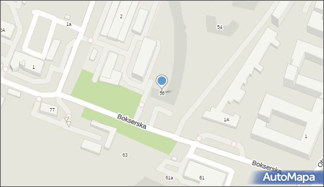 Warszawa, Bokserska, 56, mapa Warszawy
