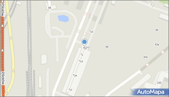 Warszawa, Bokserska, 71c, mapa Warszawy