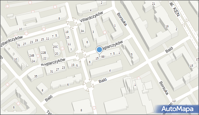 Warszawa, Boglarczyków, 13, mapa Warszawy