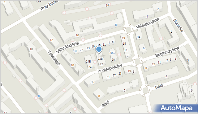 Warszawa, Boglarczyków, 22C, mapa Warszawy