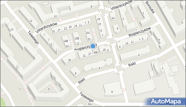 Warszawa, Boglarczyków, 25, mapa Warszawy