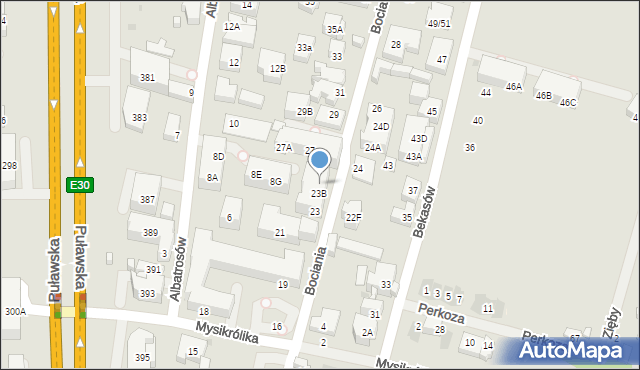 Warszawa, Bociania, 23C, mapa Warszawy