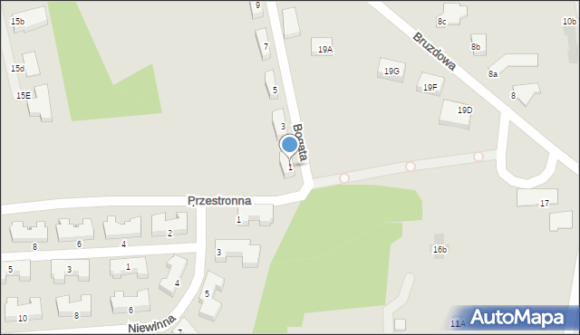 Warszawa, Bogata, 1, mapa Warszawy