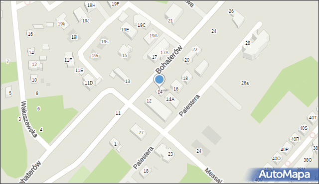 Warszawa, Bohaterów, 14, mapa Warszawy