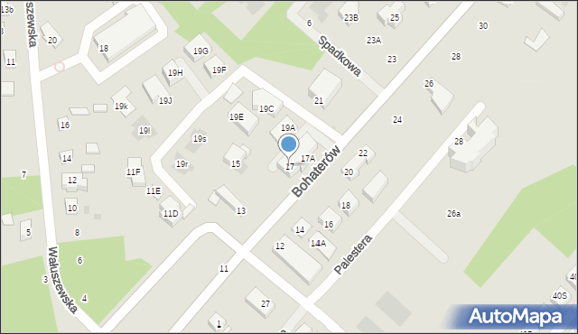Warszawa, Bohaterów, 17, mapa Warszawy