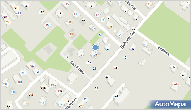 Warszawa, Bohaterów, 25, mapa Warszawy