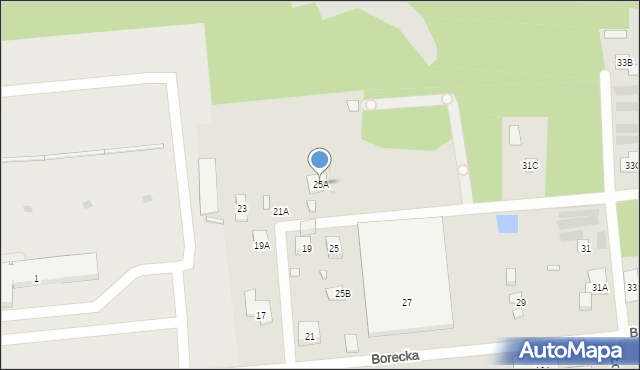 Warszawa, Borecka, 25A, mapa Warszawy