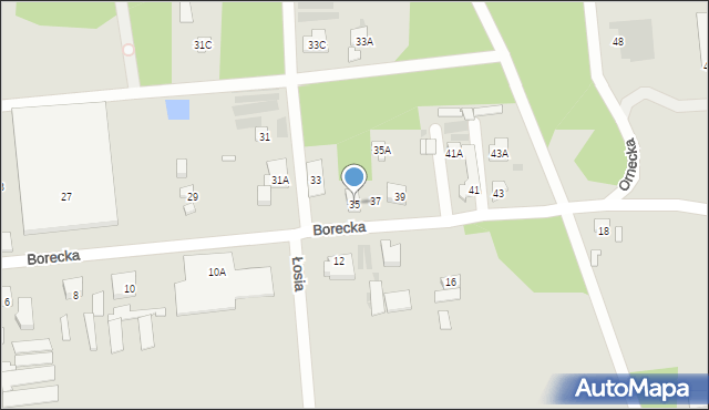 Warszawa, Borecka, 35, mapa Warszawy