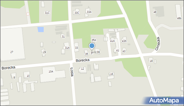 Warszawa, Borecka, 37, mapa Warszawy