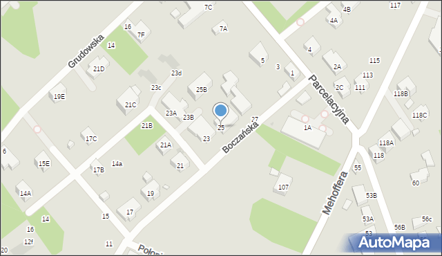 Warszawa, Boczańska, 25, mapa Warszawy