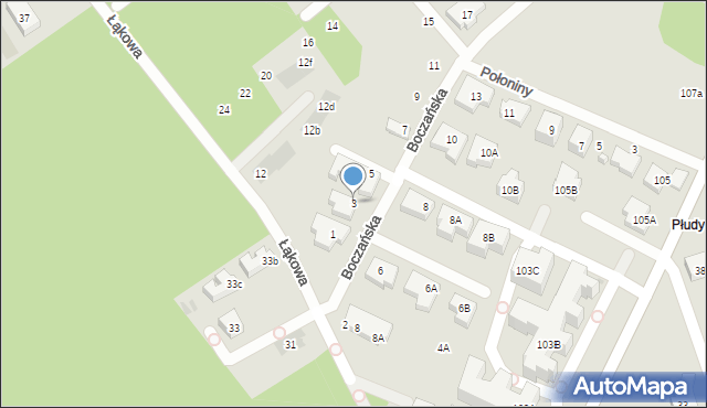 Warszawa, Boczańska, 3, mapa Warszawy