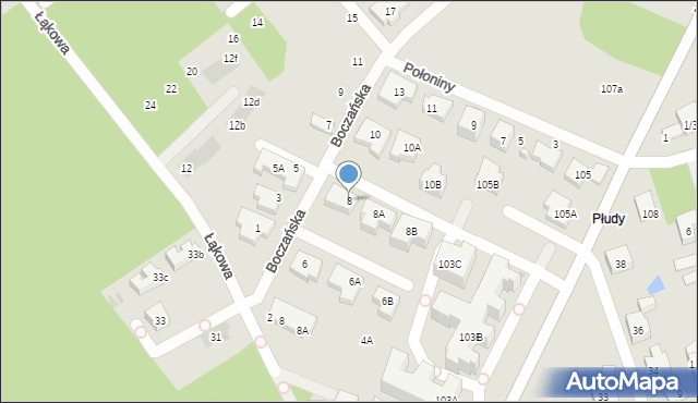 Warszawa, Boczańska, 8, mapa Warszawy