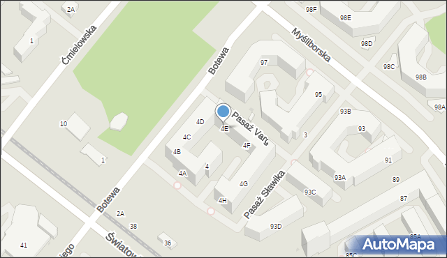 Warszawa, Botewa Christo, 4E, mapa Warszawy