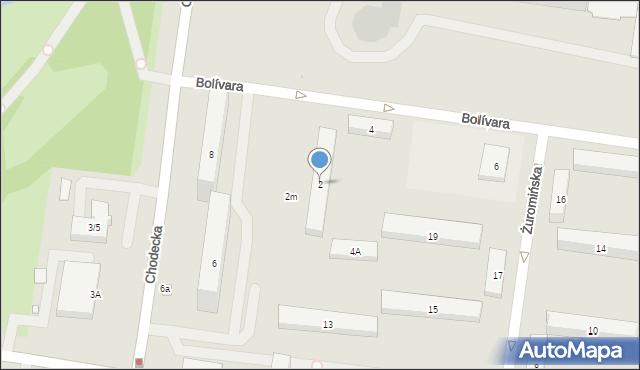 Warszawa, Bolívara Simóna, 2, mapa Warszawy