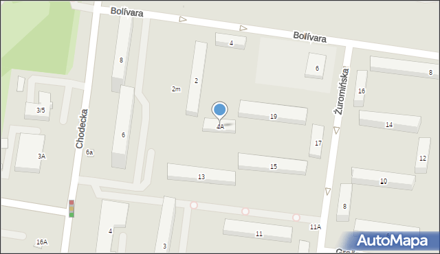 Warszawa, Bolívara Simóna, 4A, mapa Warszawy