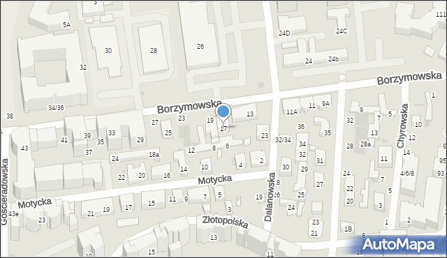 Warszawa, Borzymowska, 17, mapa Warszawy