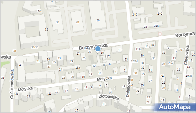 Warszawa, Borzymowska, 21, mapa Warszawy