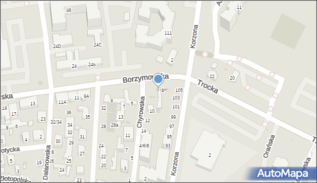 Warszawa, Borzymowska, 3, mapa Warszawy