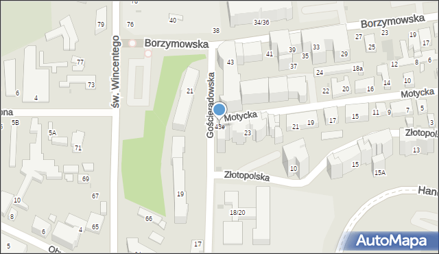 Warszawa, Borzymowska, 43e, mapa Warszawy