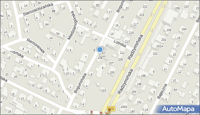 Warszawa, Bogumińska, 10a, mapa Warszawy