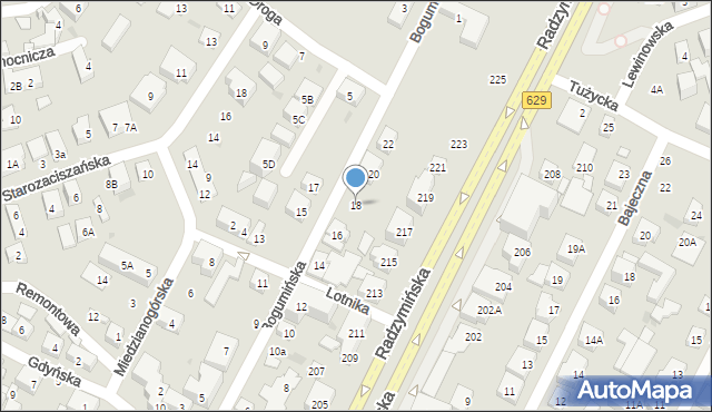 Warszawa, Bogumińska, 18, mapa Warszawy