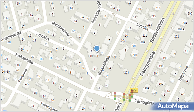 Warszawa, Bogumińska, 3, mapa Warszawy