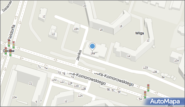 Warszawa, Bora-Komorowskiego Tadeusza, gen., 14a, mapa Warszawy