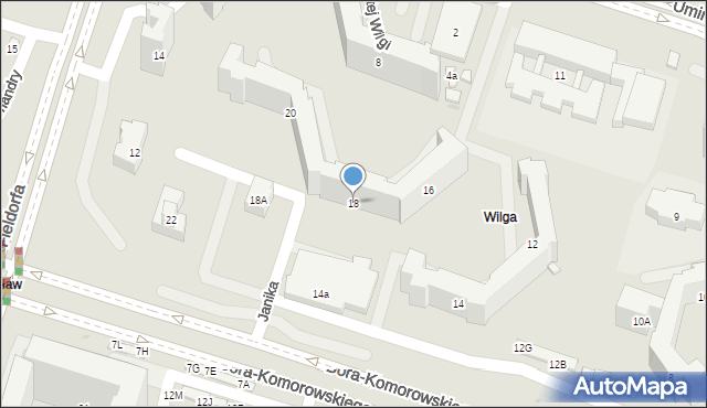 Warszawa, Bora-Komorowskiego Tadeusza, gen., 18, mapa Warszawy