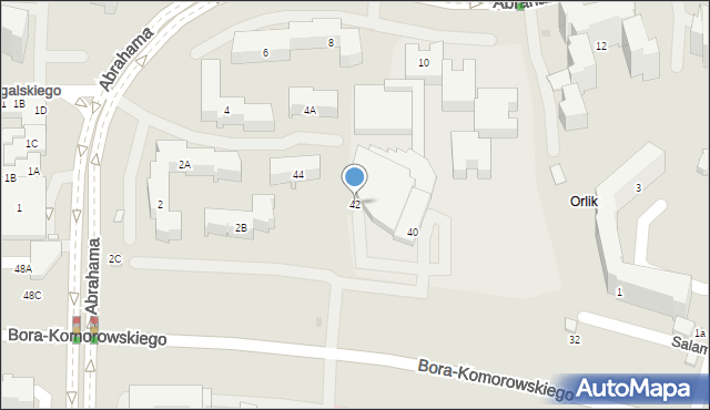 Warszawa, Bora-Komorowskiego Tadeusza, gen., 42, mapa Warszawy