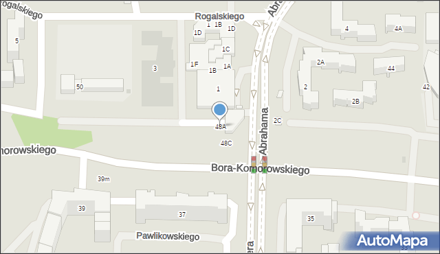 Warszawa, Bora-Komorowskiego Tadeusza, gen., 48A, mapa Warszawy