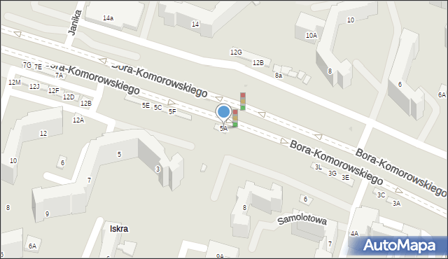 Warszawa, Bora-Komorowskiego Tadeusza, gen., 5A, mapa Warszawy