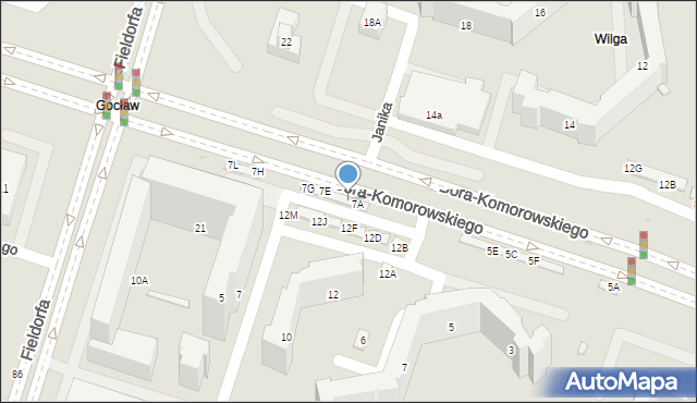 Warszawa, Bora-Komorowskiego Tadeusza, gen., 7B, mapa Warszawy