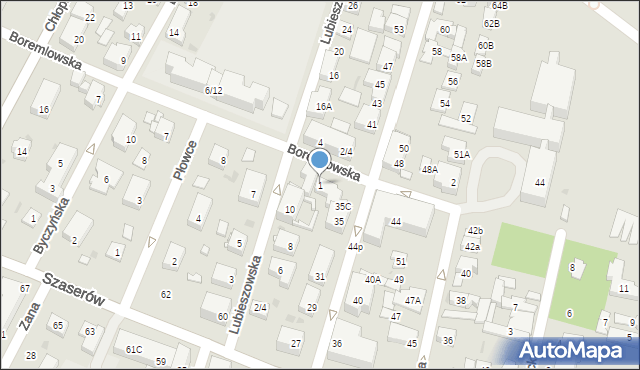 Warszawa, Boremlowska, 1, mapa Warszawy